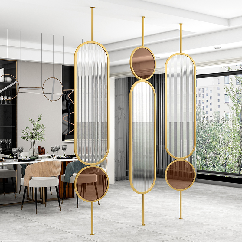 長虹玻璃隔斷固定墻現(xiàn)代簡約中式客廳新衛(wèi)生間廁所不銹鋼屏風